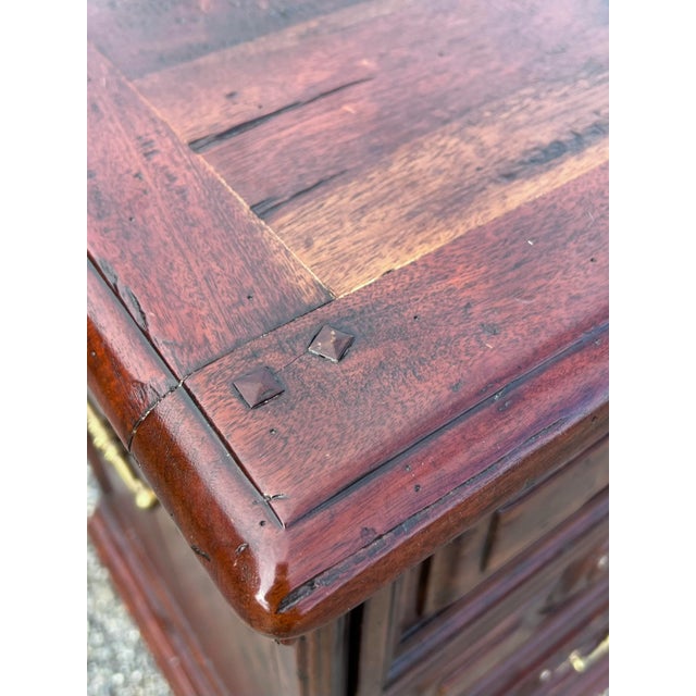 Wood Theodore Alexander Rustic European Three Drawer Commode For Sale - Image 7 of 12