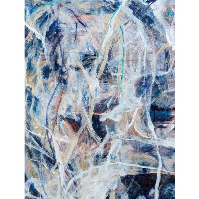 Kristi Haines Herman “Force: My Words Coming Back At Me” Contemporary Gestural Blue Abstract Painting, 2023 For Sale - Image 4 of 10