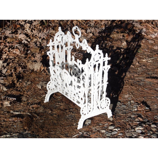 Antique Victorian Cast Iron Magazine Rack Vintage Sheet Music Stand For Sale In Boston - Image 6 of 12
