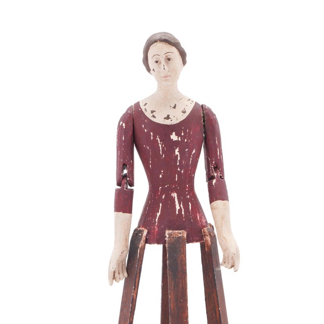 French Folk Art / Santos Cage Doll With Articulated Arms, 1800-25 For Sale - Image 10 of 12