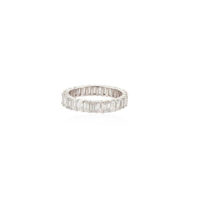 Metal 2.86 Carat French Modern Diamonds Wedding Bands Size 7 For Sale - Image 7 of 8