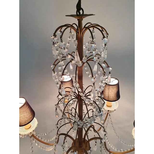 1950s Rococo Crystal Chandelier, Italy, 1950s For Sale - Image 5 of 10