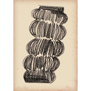 "Forms" Contemporary Minimalist Oil Pastel Drawing For Sale
