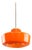 Mid-Century Modern Italian Orange Glass and Brass Pendant Lamp For Sale