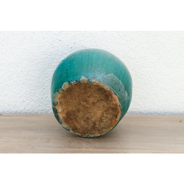 1960s Aqua Lagoon Glazed Vase For Sale - Image 5 of 6