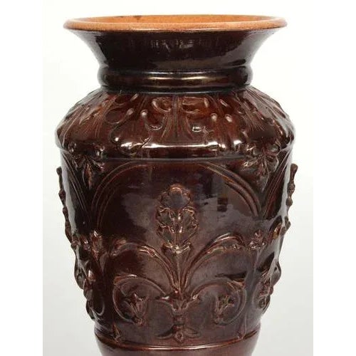 Ceramic Ceramic Vase with Folk Motif For Sale - Image 7 of 12