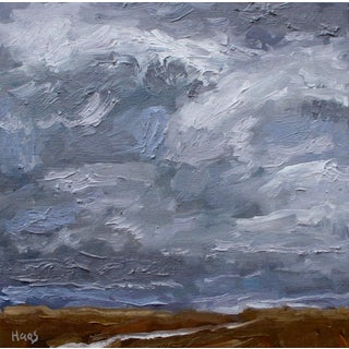 "Storm Over Nevada Desert" Contemporary Original Landscape Oil Painting For Sale