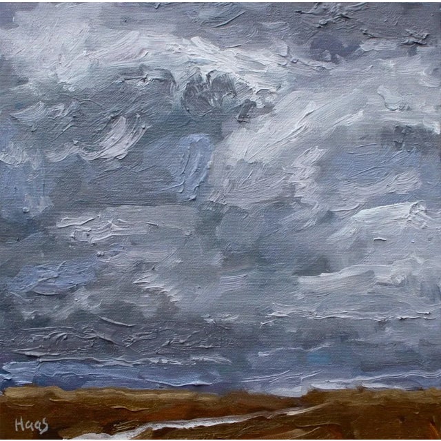 Stormy Desert, American Southwest Desertscape Landscape Oil Painting For Sale