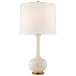 Christopher Spitzmiller by Visual Comfort Signature Coy Medium Table Lamp in Ivory with Linen Shade