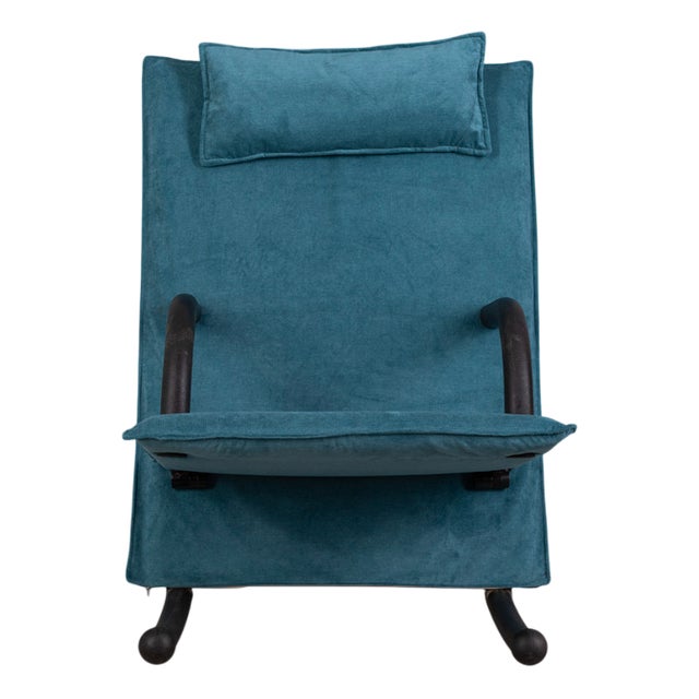 Vintage Blue Rocking Chair by Burkhard Vogtherr for Arflex, 1980s For Sale