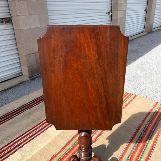 Farmhouse Antique Mahogany Tilt Top Candlestand, Pennsylvania, Circa 1820s–1840s For Sale - Image 3 of 12