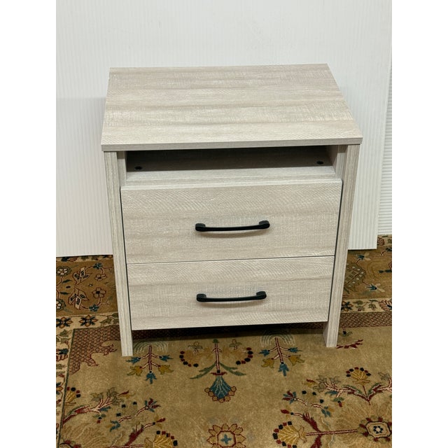 Wood Galano Modern Nightstand, Dusty Gray Oak For Sale - Image 7 of 12