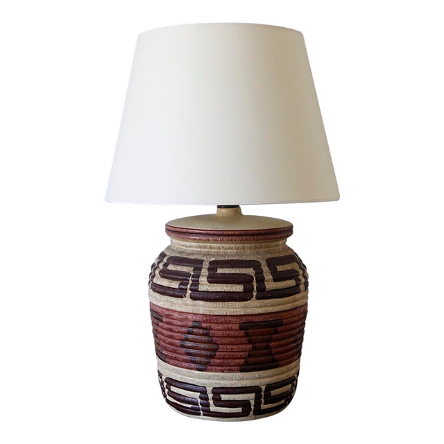 1970s Bohemian Ceramic Table Lamp, Southwestern Design For Sale