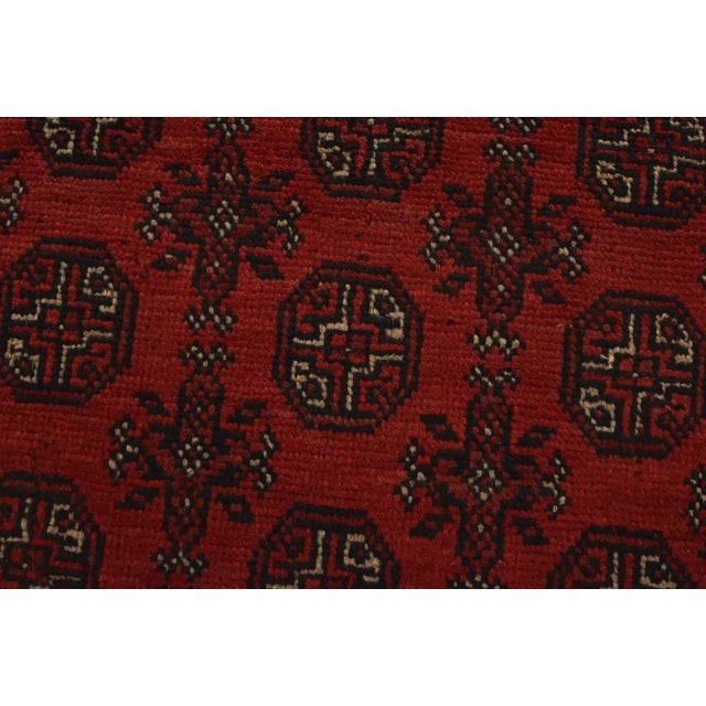 Turkmen Rug 9’11” X 12’10” Red Wool Vintage Tribal Hand-Knotted Carpet For Sale - Image 4 of 14