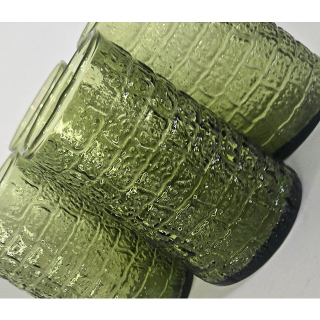 Vintage Avocado Brick Tumblers- Set of Four For Sale - Image 9 of 13