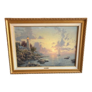 1990s Thomas Kinkade "Sea of Tranquility" Gallery Proof (G/P) Canvas – Rare Gold Seal For Sale