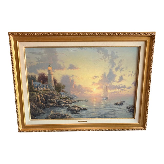 1990s Thomas Kinkade "Sea of Tranquility" Gallery Proof (G/P) Canvas – Rare Gold Seal For Sale