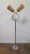 Midcentury chrome double goose heck floor lamp. Chrome reeded pole with two articulating goose neck fixtures having...