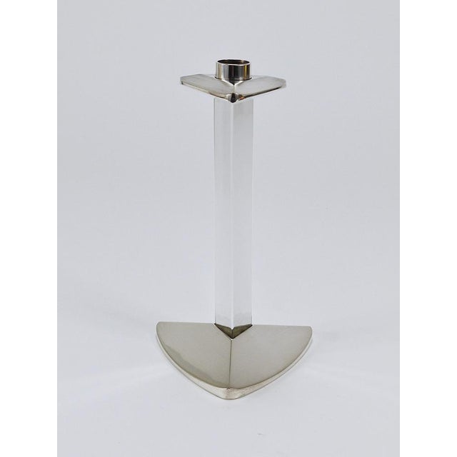 Postmodern Silver & Crystal Candleholder from Riedel X Mesa, Italy, 1980 For Sale - Image 11 of 18