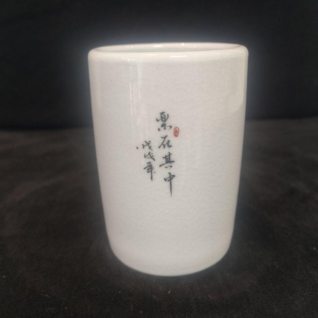 Early 20th Century Chinese Ceramic Pot,Famille Rose Porcelain Brush Pot Hand Painted Playing Children Pattern For Sale - Image 5 of 10