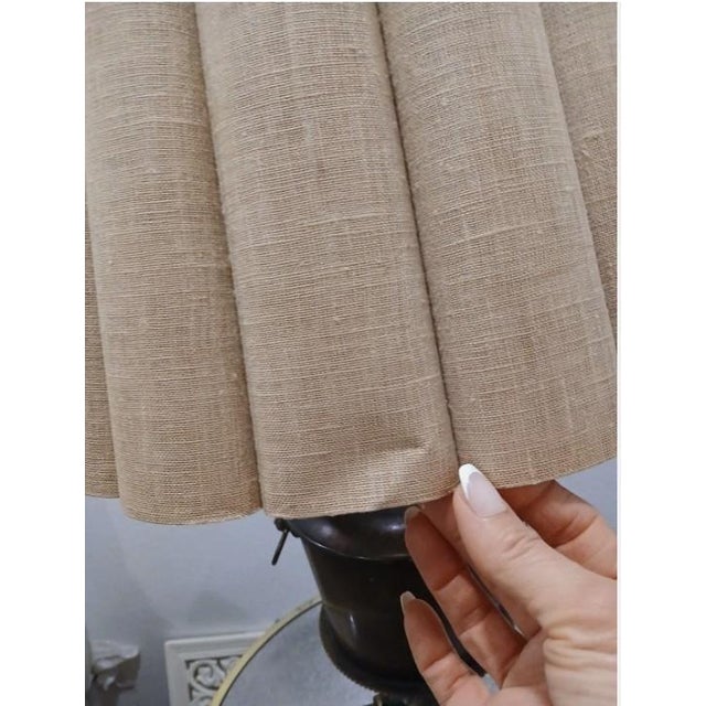 1950 Stiffel Large Lamp Lion Heads Feet Neoclassical Brass W Shade Dark Academia For Sale - Image 18 of 18