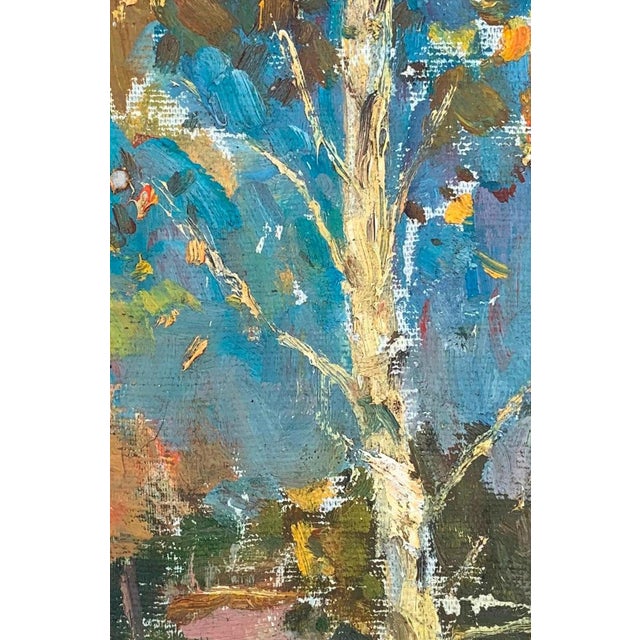 Rural Landscape Antique Painting Original Soviet Art Ukrainian Artist Sokolovsky g.28-18 1970s For Sale - Image 4 of 6