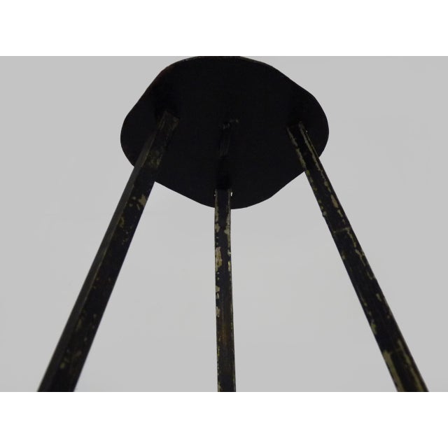 Vintage Art Deco Pendant Light in Blue Glass Paste from Verrerie Dart Degué, 1920s For Sale - Image 9 of 10