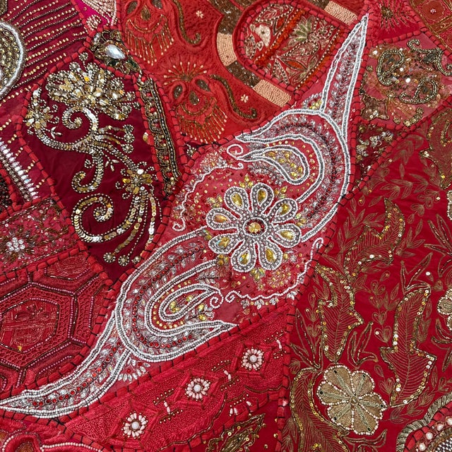2000 - 2009 Indian Tapestry With Hand Sewn Beading For Sale - Image 5 of 12