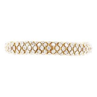 11.95 Carat Round Brilliant Cut Diamond Gold Bracelet For Sale