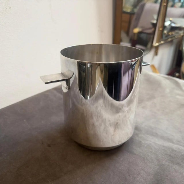 1970s Minimalist Silver Plated Ice Bucket by Lino Sabattini for Christofle For Sale - Image 11 of 12