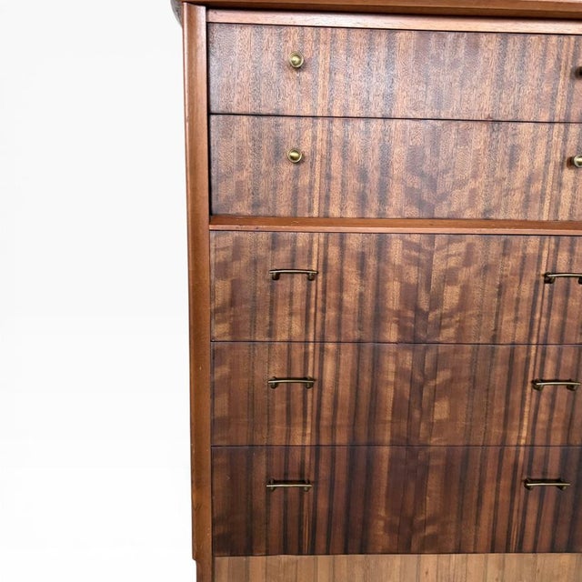 1960s Mid-Century Walnut Uniflex Tallboy Chest of Drawers, 1960s For Sale - Image 5 of 10