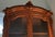 Antique King Louis cabinet. Circa 1890s. Solid walnut, beveled glass.