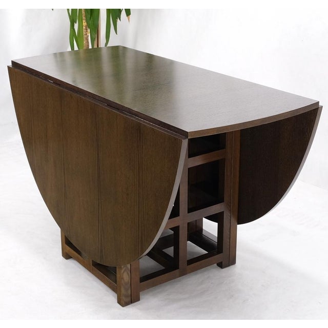 Brown oak Cassina Macintosh drop leaf dining table 6 rush seat chairs set mint Set of six chairs measuring 18Dx19Hx30W...