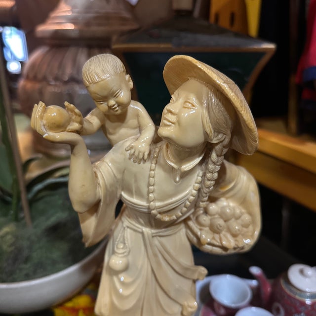 Asian Vintage Asian Style Resin Figurine For Sale - Image 3 of 7