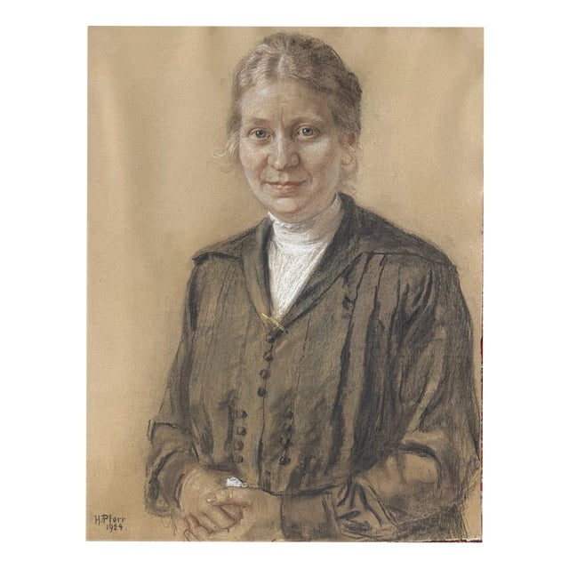 Heinrich Pforr, Mrs. Bausebach, Pastel For Sale