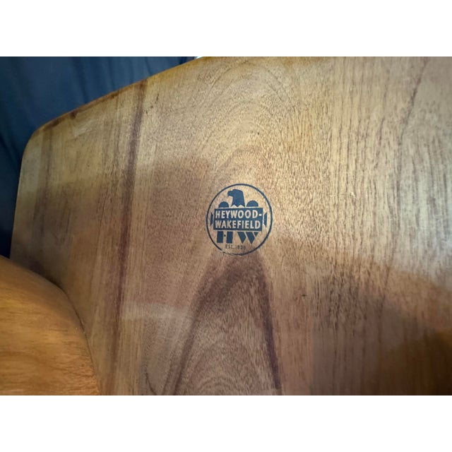 2 MCM Vintage Authentic Heywood-Wakefield Champagne M-308-G Step End Tables For Sale In Pittsburgh - Image 6 of 12