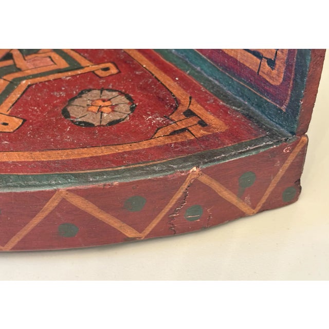 Vintage Painted Wood Moroccan Corner Wall Shelves- a Pair For Sale - Image 12 of 12