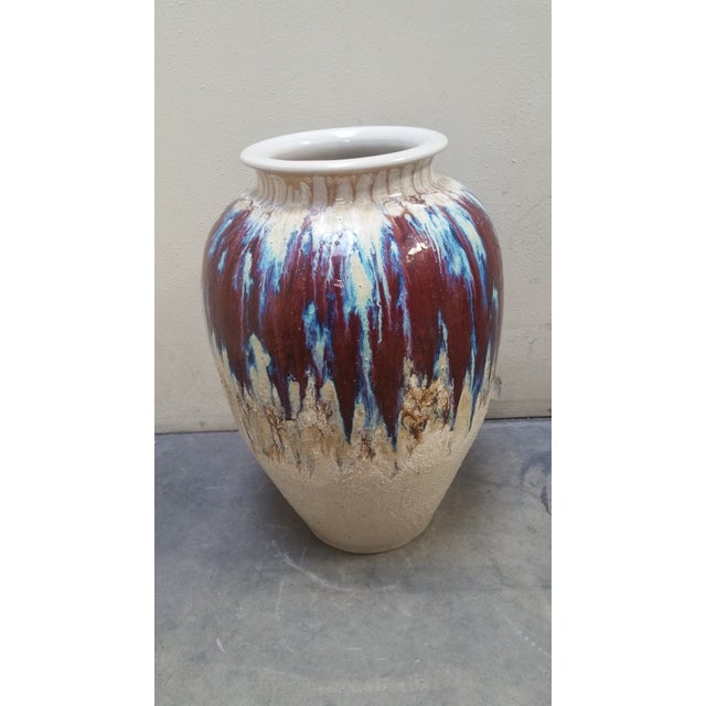 1950s Vintage Drip Glaze Floor Vase Chairish