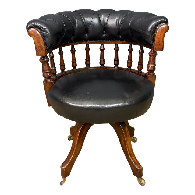 Victorian Mahogany Revolving Desk Chair, 1885 For Sale