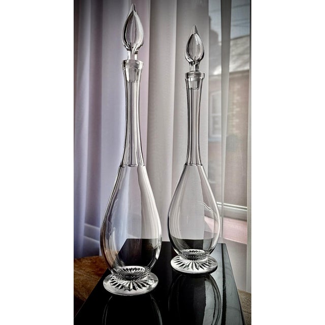 Antique Clear Glass Teardrop Decanters, 1890s, Set of 2 For Sale - Image 10 of 16