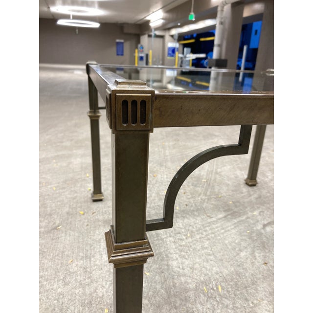 Mastercraft Aged Brass Coffee Table After Jansen For Sale - Image 11 of 13