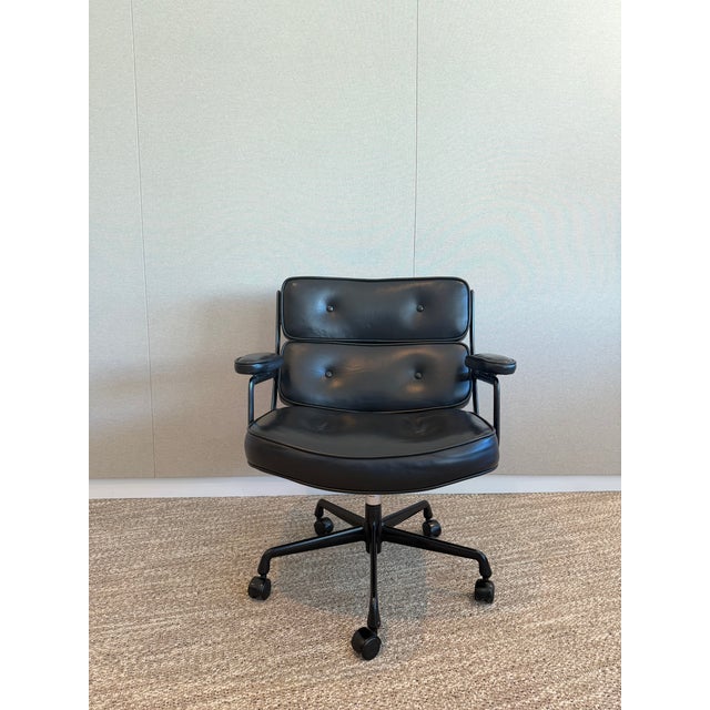 Black Charles + Ray Eames 'Time Life' Chair, 1985 For Sale - Image 8 of 13