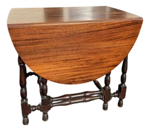 Antique Elite Furniture Co Mahogany Gate Leg Drop Leaf Expandable Table