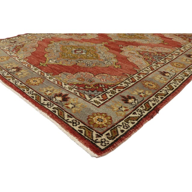 Mid-Century Modern Vintage Turkish Oushak Gallery Rug, Wide Hallway Runner - 04'11 X 11'11 For Sale - Image 3 of 9