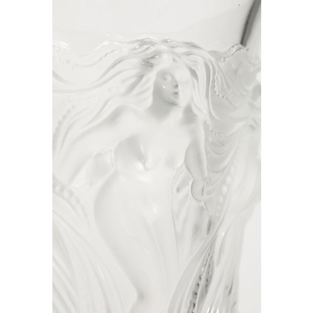 Art Nouveau Frosted Lalique Crystal Vase From the Fantasia Collection For Sale - Image 3 of 5
