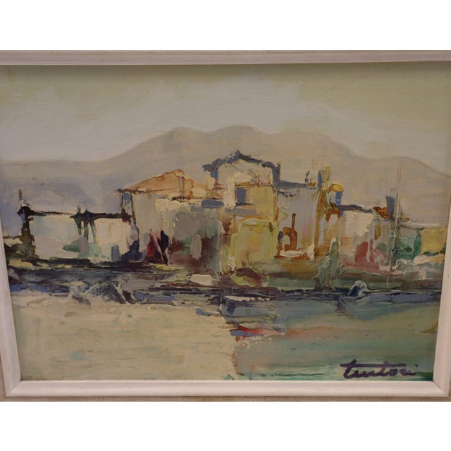 1970s Bruno Tintori, Houses in Versilia, 1975, Oil Painting, Framed For Sale - Image 5 of 13