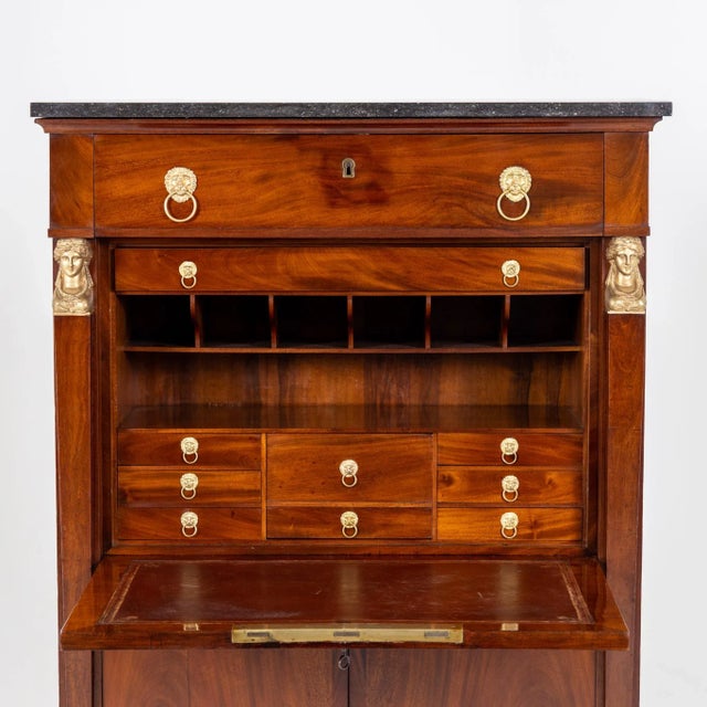 Empire Secretary with Flap, France, 1810s For Sale - Image 6 of 13