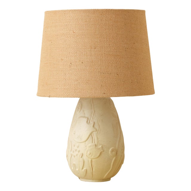 Ceramic Table Lamp attributed to Anna-Lisa Thomson for Upsala Ekeby, 1940s For Sale