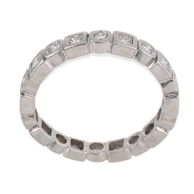 1980s Vintage Diamond Platinum Eternity Band, Size 5.5 For Sale - Image 5 of 5