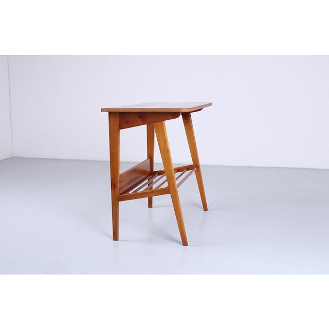 Beige Danish Spindle Side Table with Magazine Rack, 1950s For Sale - Image 8 of 17